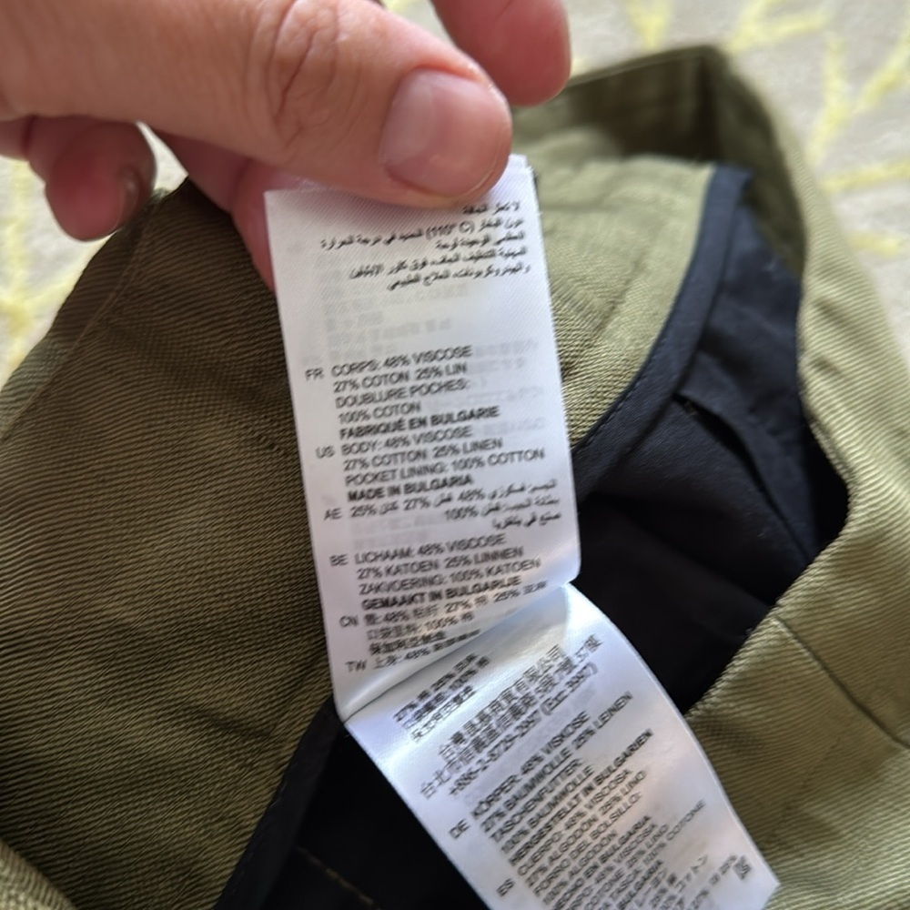Sandro Paris high waist wide leg pleated olive pants 38 - Picture 6 of 7